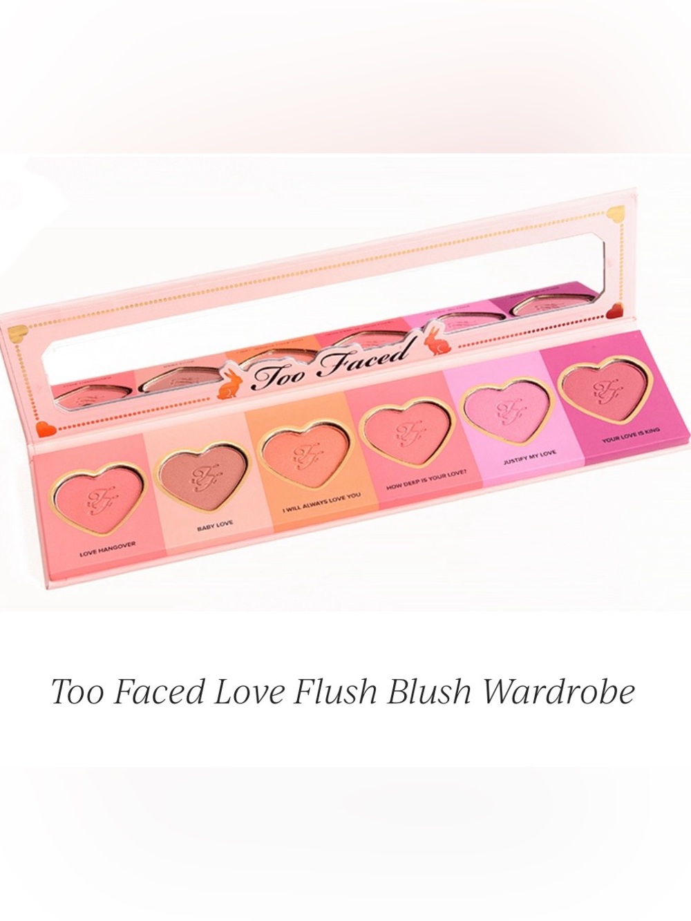 Too faced Love Flush long Lasting Blush Wardrobe and Small Brush applicator New